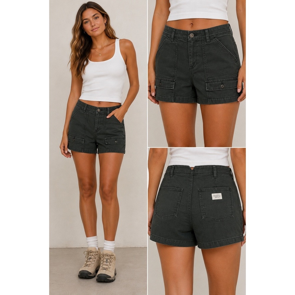 REI Co-op Womens Canvas Utility Cargo Short dark green Size 10 Hiking Outdoor